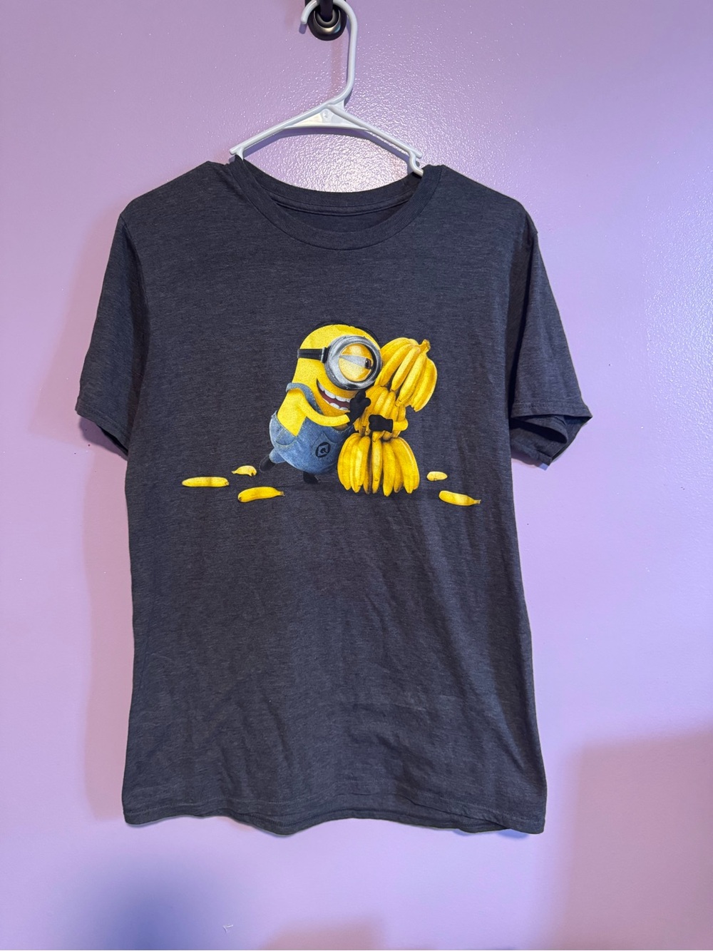 Universal Despicable Me Gray Graphic Tee with Pink Nails Accent